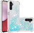 for Samsung Galaxy A14 5G Case with Tempered Glass Screen Protector, Women Girls Glitter Bling Floating Liquid Cute Soft TPU Protective Phone Case...