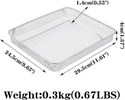Air Fryer Basket for Nuwave Bravo XL, Food-Grade Stainless Steel Air Fryer Toaster Oven Dehydration Rack Accessories for French Fry and Frozen Foo...