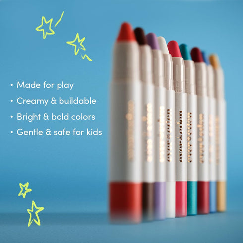 Evereden Kids Fantasy Face Crayon: Ice Queen - Non Toxic Kids Makeup & Multi-Purpose Face, Eye, & Lip Crayon - Creamy Clean Makeup for Kids - Vega...