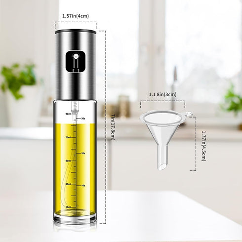 Oil Sprayer Bottle for Cooking,100ml Olive Oil Spritzer Mister Refillable with Scale for Air Fryer, Salad,BBQ, Barbecue,Roasting, Baking, Frying, ...