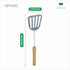 Stainless Steel Slotted Spatula - Kitchen Metal Turner for Cooking with Wooden Handle...