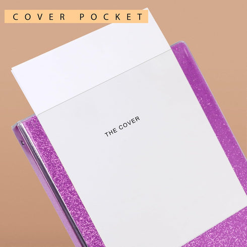 3 Ring Binder, Glitter 1 Inch Binder Organizer (10.5'' x 11.5'') Holds 8.5’’ x 11’’ Letter Size 300 Pages, Waterproof Durable View Binder, 1 Pack,...