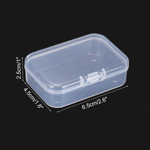 PATIKIL 6.5x4.5x2.5in Clear Storage Box with Hinged Lid, 12Pack Plastic Stackable Rectangle Organizer Container for Bead Jewelry Small Item Art Cr...