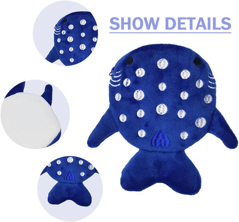 Shark Coin Purse Small Wallet for Women Cute Plush Cartoon Coin Pouch Cosmetic Items Bag for Headphones?coins?Banknotes and Lipstick (with Keychai...