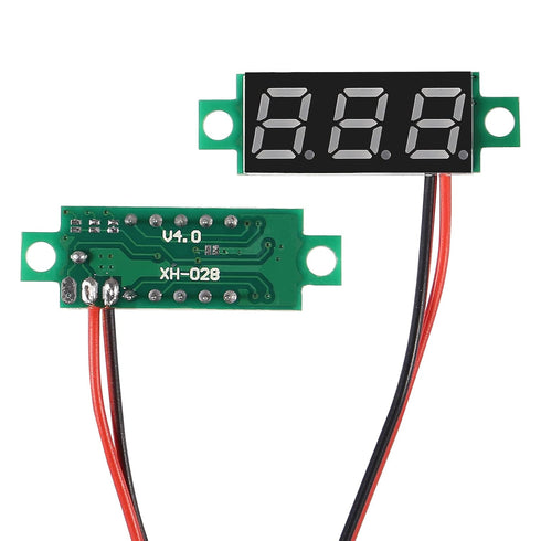 4PCS 0.28 Inch Two-Wire DC LED Digital Voltmeter 2.5V-30V Mini Digital Voltmeter Mix 4 Colors- Red/Green/ Blue/Yellow...