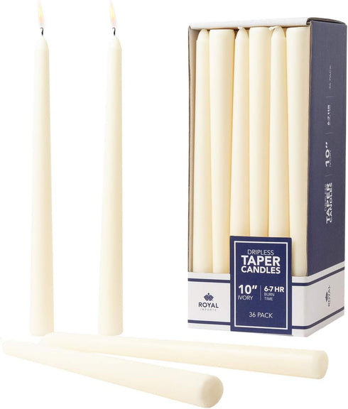 Royal Imports Unscented Taper Candles, Elegant Premium Quality, Dripless & Smokeless, Hand-Dipped Dinner Candles for Wedding, Holiday, Home Decor ...