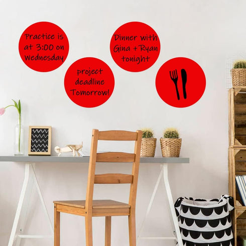 24 Pack Dry Erase Circle Dots, Colorful Whiteboard Desktop Writing Spots for Classroom Tables, Removable Vinyl Stickers Wall Decals for School Tea...