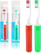 2 Pack Small Mini Travel Toothbrush, Foldable Toothbrush with Toothbrush Cover, Bulk Travel Toothbrush for Travel Business Trip Camping(Green Red)...