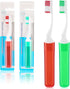 2 Pack Small Mini Travel Toothbrush, Foldable Toothbrush with Toothbrush Cover, Bulk Travel Toothbrush for Travel Business Trip Camping(Green Red)...