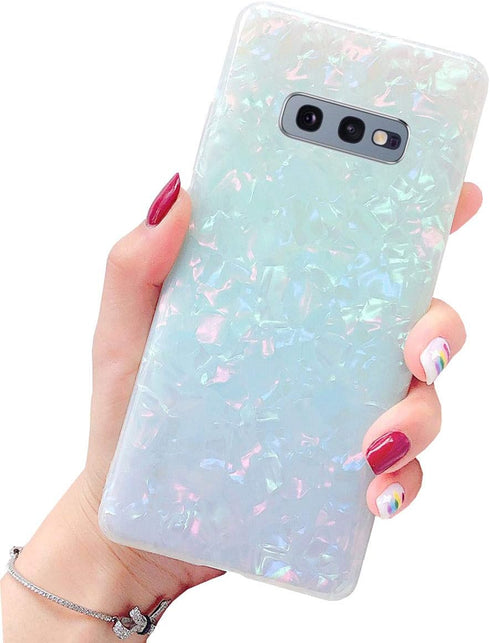 J.west Galaxy S10e Luxury Sparkle Glitter Pattern Slim Clear TPU Silicone Protective Phone Case - Colorful...