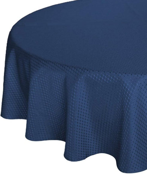 Tektrum Heavy Duty 70 inch Round Elegant Waffle Weave Check Jacquard Tablecloth Table Cover - Waterproof/Stain Resistant/Spill Proof - Great for D...