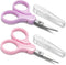 3.5" Sharp Small Craft Scissors all Purpose, Precision Straight and Curved Fine Tips for Thread Yarn Fabric Cutting, Mini Scissors with Protective...