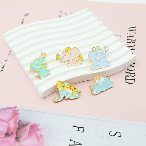 Cute Elephant Enamel Brooch Pins Funny Animal Anime Cartoon Brooches Pins Kawaii Nature Outdoors Lapel Badge Brooch Pins for Lanyards Backpacks Cl...