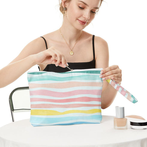 Makeup Bag, Wet Dry Bag, Toiletry Bag, Diaper Bag Waterproof Large Capacity Travel Cosmetic Bag, Zipper Pouch for Women, Girls, Mom, Sister, Frien...