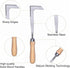 2 Pack Uprooting Weeding Tool, Gardening 4 Claw Hand Weed Remover Tool and L-Shape Manual Grass Removal Set, Manganese Steel Weeder Puller for Law...