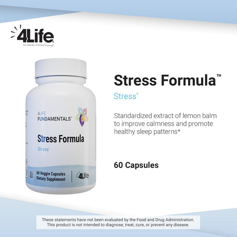 4Life Stress Formula, Dietary Supplement, Supports Nervous System and Sleep with Lemon Balm, Chamomile & Valerian Root, 60 Capsules...