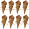 50Pcs Kraft Paper Cones Bouquet Wrapping Paper Cones Wedding Confetti Candy Gift Flower Paper Cones Holder with Hemp Ropes for DIY Wedding Table D...
