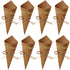 50Pcs Kraft Paper Cones Bouquet Wrapping Paper Cones Wedding Confetti Candy Gift Flower Paper Cones Holder with Hemp Ropes for DIY Wedding Table D...