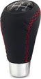 5 Speed Car Knob Shifter Handle, Leather MT Gear Stick Shift Fit Most Manual Transmissions, Red Stitched...