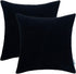 HWY 50 Black Corduroy Throw Pillow Covers 18x18 Inch, Set of 2, Soft Cozy Decorative Cushion Cases for Couch Sofa Bed Living Room, Boho Striped Ho...
