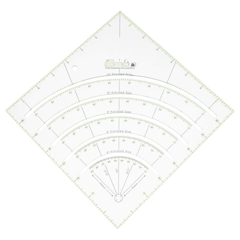 Comforter Quilting Ruler Acrylic Arcs and Fans Circle Cutter Quilter Ruler Tailor Ruler Patchwork Ruler Sewing Ruler for Fabric DIY Craft Scale Ru...