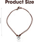 Vintage Cross Necklace Mens Jewelry Genuine Leather Rope Punk Antique Pendant Necklace Fashion Prayer Chain Choker for Women, Brown...