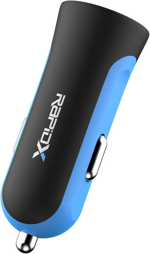 RapidX X2PD 30W USB-C PD Compact & Fast Dual Car Charger iPhone 14/13 / 12/11 / X / 8, Samsung Galaxy S22 S21 S20 S10 Note - Blue...