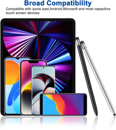 2 Pack Stylus Pens for Touch Screens, High Sensitivity Precision Capacitive Stylus Pen Compatible with iPad iPhone Samsung Tablets All Universal T...