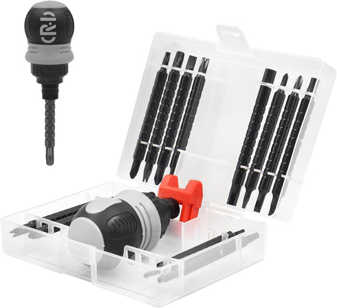 YuuKai 26-in-1 Multi-Function Screwdriver, Length Adjustable Screwdriver with Storage Case, Mini Ratchet Screwdriver, Magnetic Bit Ratchet Screwdr...