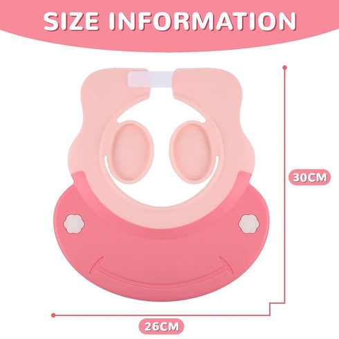 Baby Shower Cap Baby Hair Washing Bath Cap Safe Silicone Protection Bath Cap Soft Adjustable Visor Hat for Protector Head Eye Ear Shampoo Caps for...