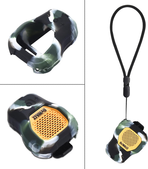 Protective Cover Compatible with DEWALT Wearable Bluetooth Speaker - Portable Silicone Water-Resistant Carrying Case with Lanyard...
