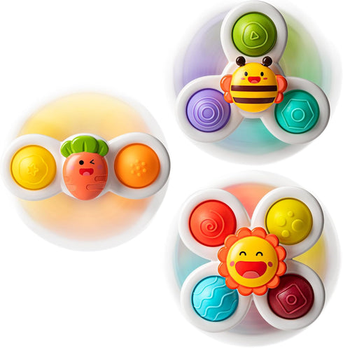 3PCS Suction Cup Spinner Toys for 1 2 Year Old Boys Spinning Toys 12-18 Months Sensory Toys for Toddlers 1-3 First Birthday Baby Gifts for Girls...