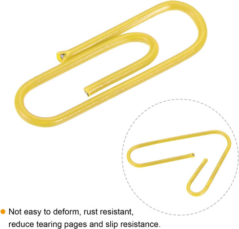 MECCANIXITY Paper Clips Small Size 1.1 Inch Vinyl Coated to Prevent Tearing Pages with Box for Organize Office Home Yellow Count 200...