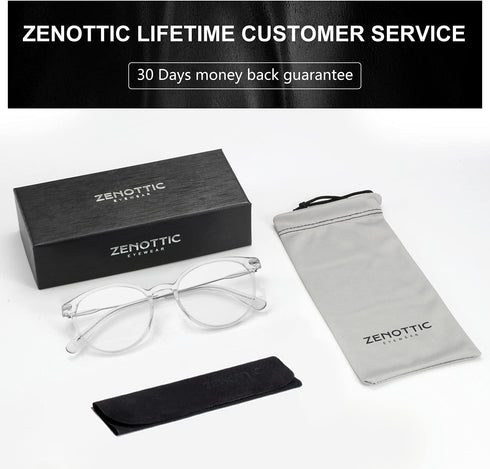 ZENOTTIC Round Optical Glasses Transparent Frame Clear Lens Eyewear Non-prescription Eyeglasses for Women...