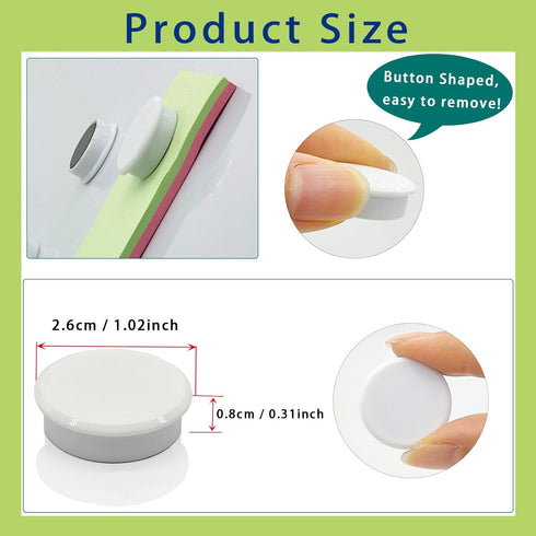 Fridge Magnets, Strong Magnets, 10 Pcs Small Magnets Refrigerator Magnets for Whiteboard, Heavy Duty Magnets, Mini Magnets, Cute Round Decorative ...