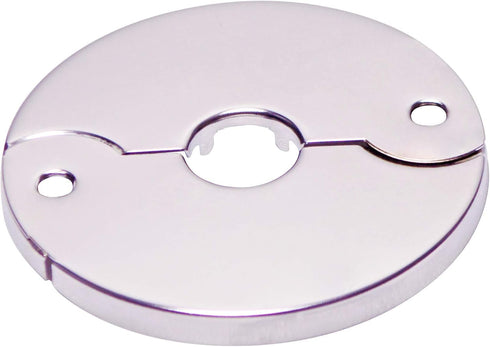 Floor and Ceiling Plate Cover Split Flange Replacement and Repair Kit, Fits 1/2 Inch IPS Galvanized Pipe or 3/4 Inch Copper Pipe, Chrome Finish (P...