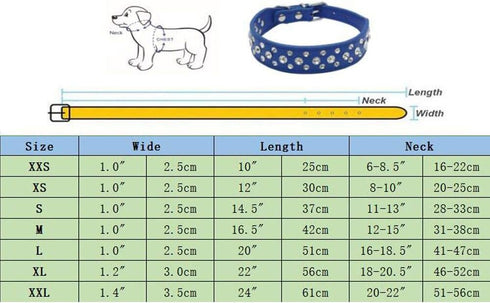 Dogs Kingdom 10"-24" Length Personalized Rhinestone Leather Bling Crystal Pet Dog Cat Collars for Small Medium Breeds Black XL...