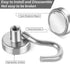 VNDUEEY 10 Pack Silver Magnetic Hooks, 22Lbs Strong Magnet Hooks for Hanging, Magnetic Cruise Hooks Heavy Duty, Magnets with Hooks for Refrigerato...
