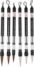 6 Pcs/Set Water Brush Pen, Piston Water Color Brush Chinese Japanese Calligraphy Pen for Beginner Painting Reusable Brush Drawing Pen Art Supplies...