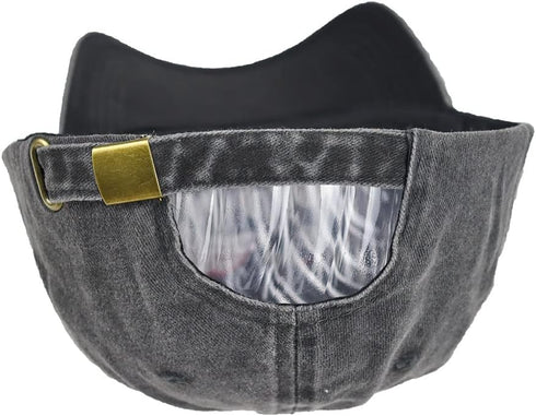 Embroidered River Hair Don’t Care Hat, Vintage Wash Cotton Adjustable Denim Baseball Cap...