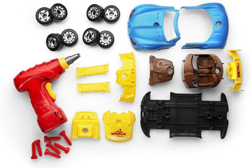 Play22 30 Pcs Take Apart Racing Car Toddler Toys Set - Build Your Own Car with Drill, Engine Sounds & Lights - Toy Car Constructions Set Stem Buil...