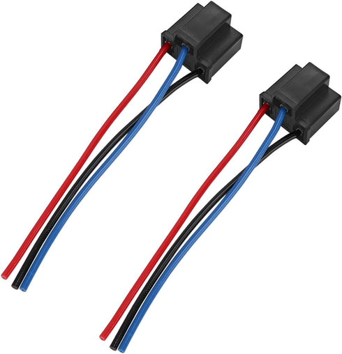 Headlight Wire Socket Connector, 2 Pcs H4 Male/Female Power Plug, 3 Wire Way Automotive Waterproof Electrical Connectors, Light Holder Wiring Pigt...
