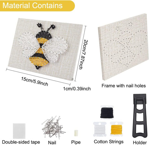 WEBEEDY 3D String Art Kit for Adults Beginners, DIY Bee String Craft Kit, Include All Necessary Accessories and Frame, Home Wall Decorations Uniqu...