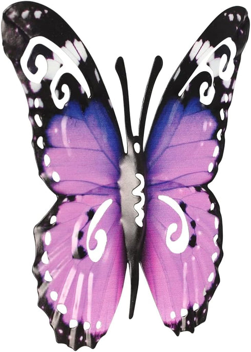 BinaryABC 3D Metal Butterfly Decor Wall Art Sculpture Hanging Decoration,Indoor Outdoor Garden Decoration (Purple)...