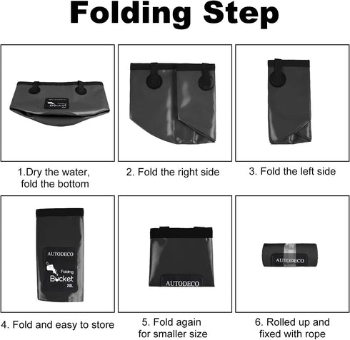 AUTODECO Collapsible Bucket 5 Gallon Container Folding Water Bucket Portable Wash Basin for Camping Fishing Travelling Outdoor Gardening Car Washi...