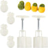 2 Set Pineapple Plastic Mooncake Mold Pineapple Lotus Stamp Hand Press Moon Cake Mould Pineapple Mooncake Cookie Cutter Bakeware Tools...