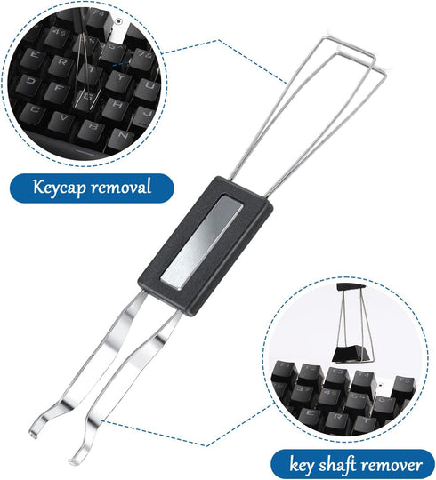 2PCS Keycap Puller and Switch Puller with 2PCS Keyboard Brush, Keycap Remover Switch Puller Mechanical Stainless Steel Keyboard Remover Keyboard C...