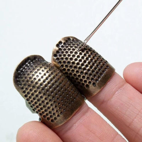 6 Pack Sewing Thimble Finger Protector, Adjustable Finger Metal Shield Protector Pin Needles Sewing Quilting Craft Accessories(2 Sizes)...