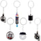 Zodaca 6 Pack Auto Car Parts Keychain Set with Turbo, Manual Gearbox, Tire Rim, Spring Shock Absorber, Brake Rotor (Metal)...