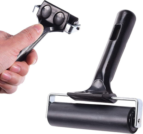 Ink Roller,2PCS Brayer Rollers for Crafting,Sturdy Rubber Hand Roller Stamping Tool,Rubber Roller for Printmaking Painting Craftin,Gel Printing Pl...